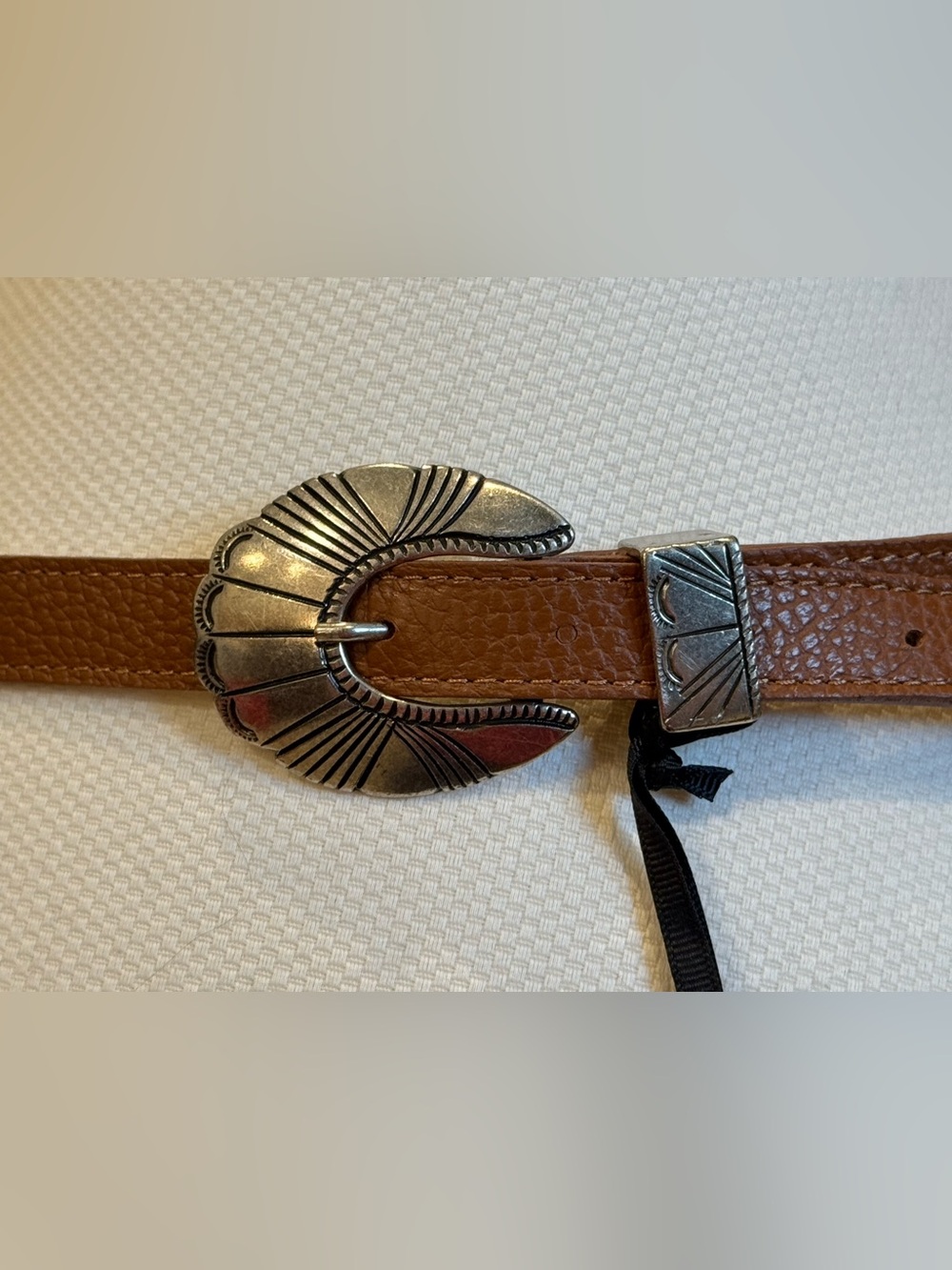 NWT Brown silver leather country western belt size medium